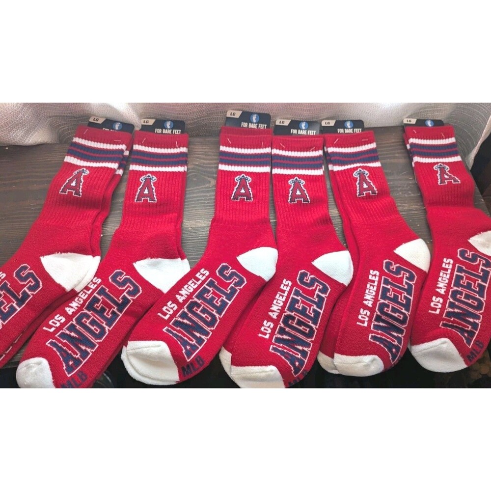 Los Angeles Angels MLB Baseball 6x Pairs of Socks Size Large (Men's 10-13) FBF
